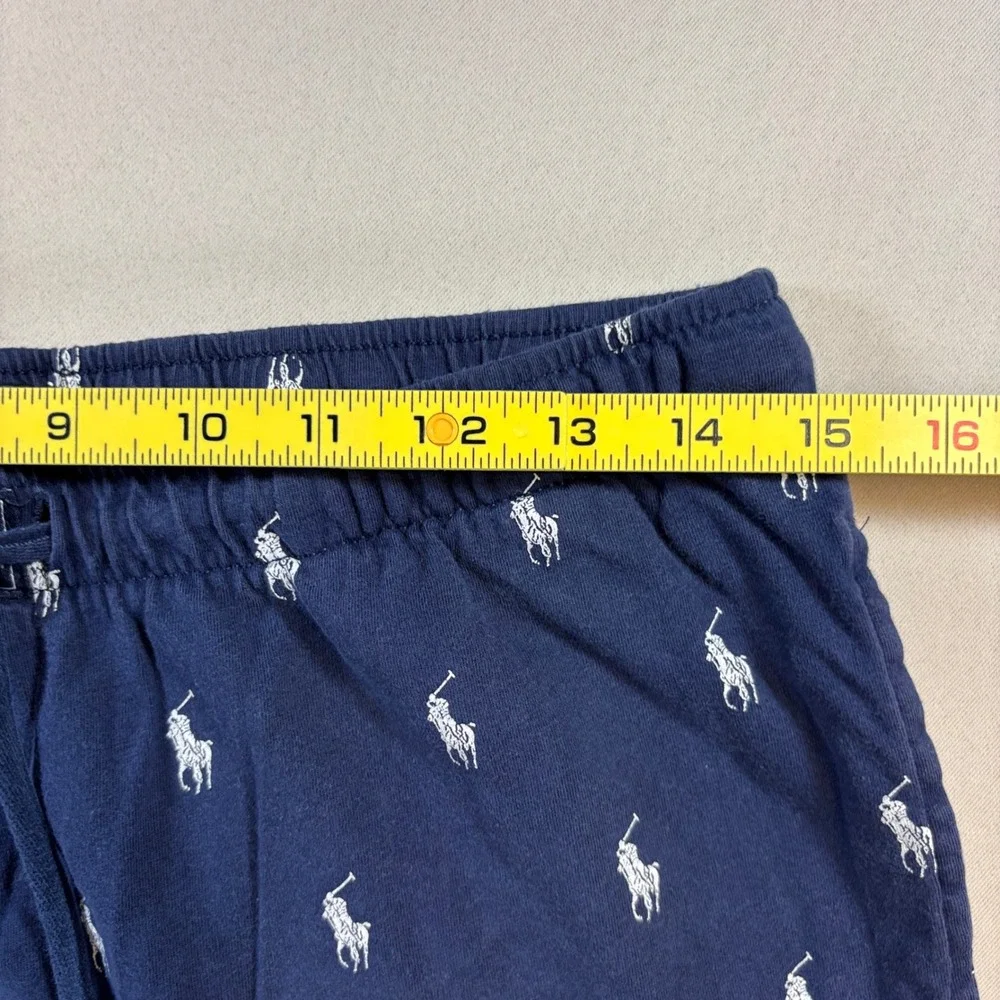Polo Ralph Lauren Pajama Pants Mens Medium Navy Pony Print Knit Lounge PJs
